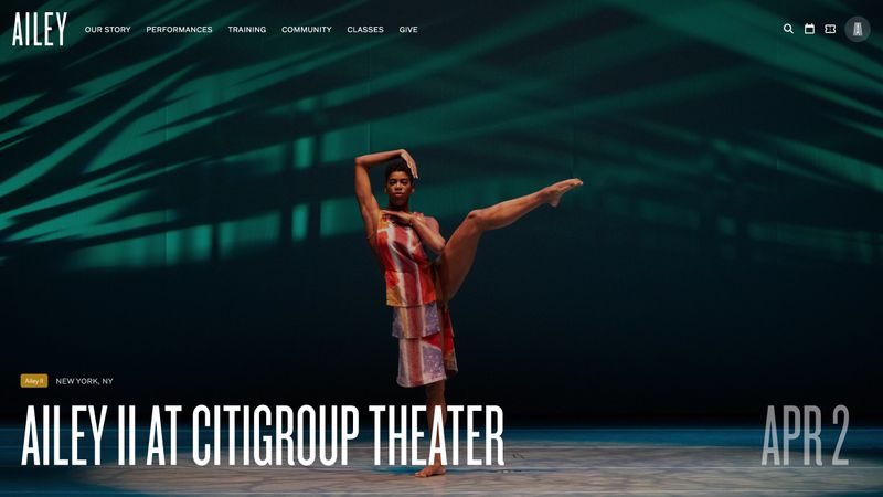 Screenshot of ailey.org performance page