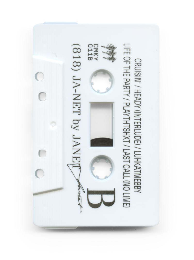 Back of (818) JA-NET cassette tape shell