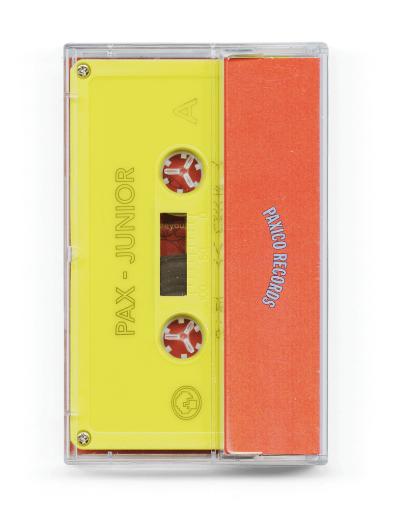 Back of orange Junior cassette tape J-card