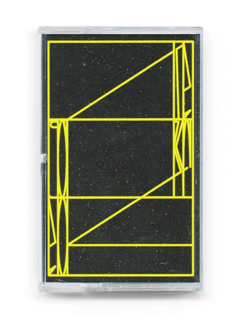 Front of black and yellow Talmbout cassette tape J-card